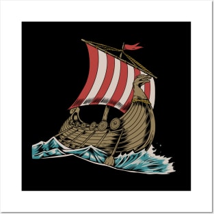 Nordic Drakkar Viking ship Posters and Art